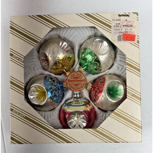 Vintage Christbaumschmuck Christmas Ornaments Set Of 4 Small Indent